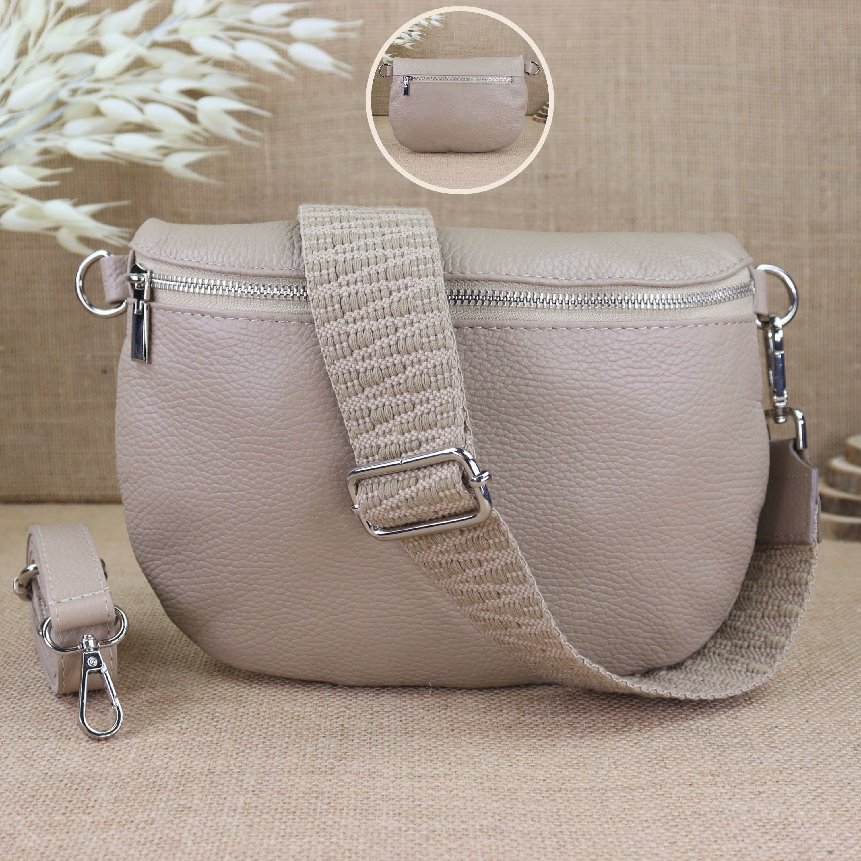 Bauchtasche Leder für Damen,Crossbody Bag Leder Damen,Crossbody Tasche Leder,Echtleder Frauen Tasche,Leder Gürteltasche Frauen,Leder Handtasche,Leder Hüfttasche für Frauen,Leder Tasche,Ledertasche mit Reißverschluss,Schulterriementasche,Schultertasche Led