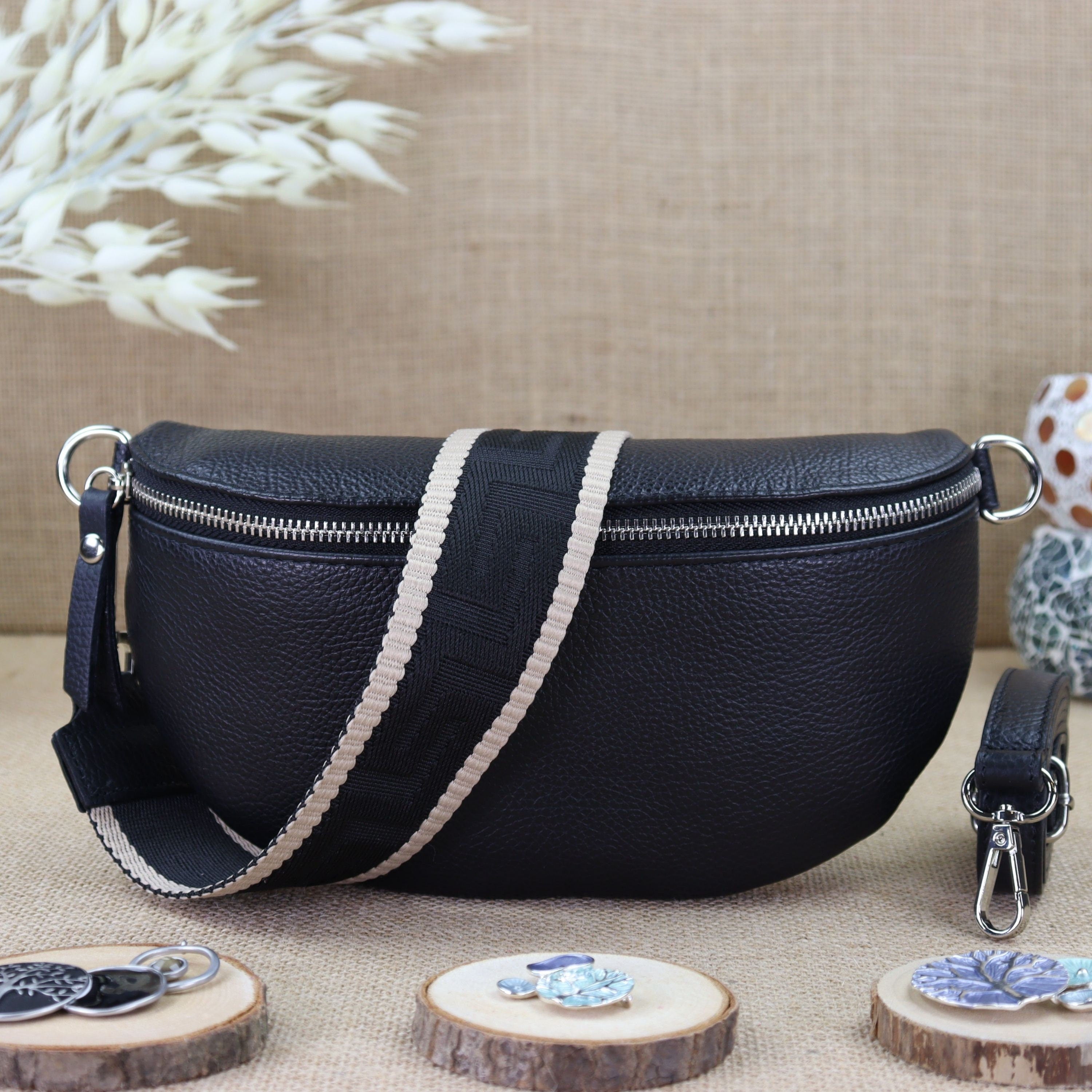 Bauchtasche Leder für Damen,Crossbody Bag Leder Damen,Crossbody Tasche Leder,Echtleder Frauen Tasche,Leder Gürteltasche Frauen,Leder Handtasche,Leder Hüfttasche für Frauen,Leder Tasche,Ledertasche mit Reißverschluss,Schulterriementasche,Schultertasche Led