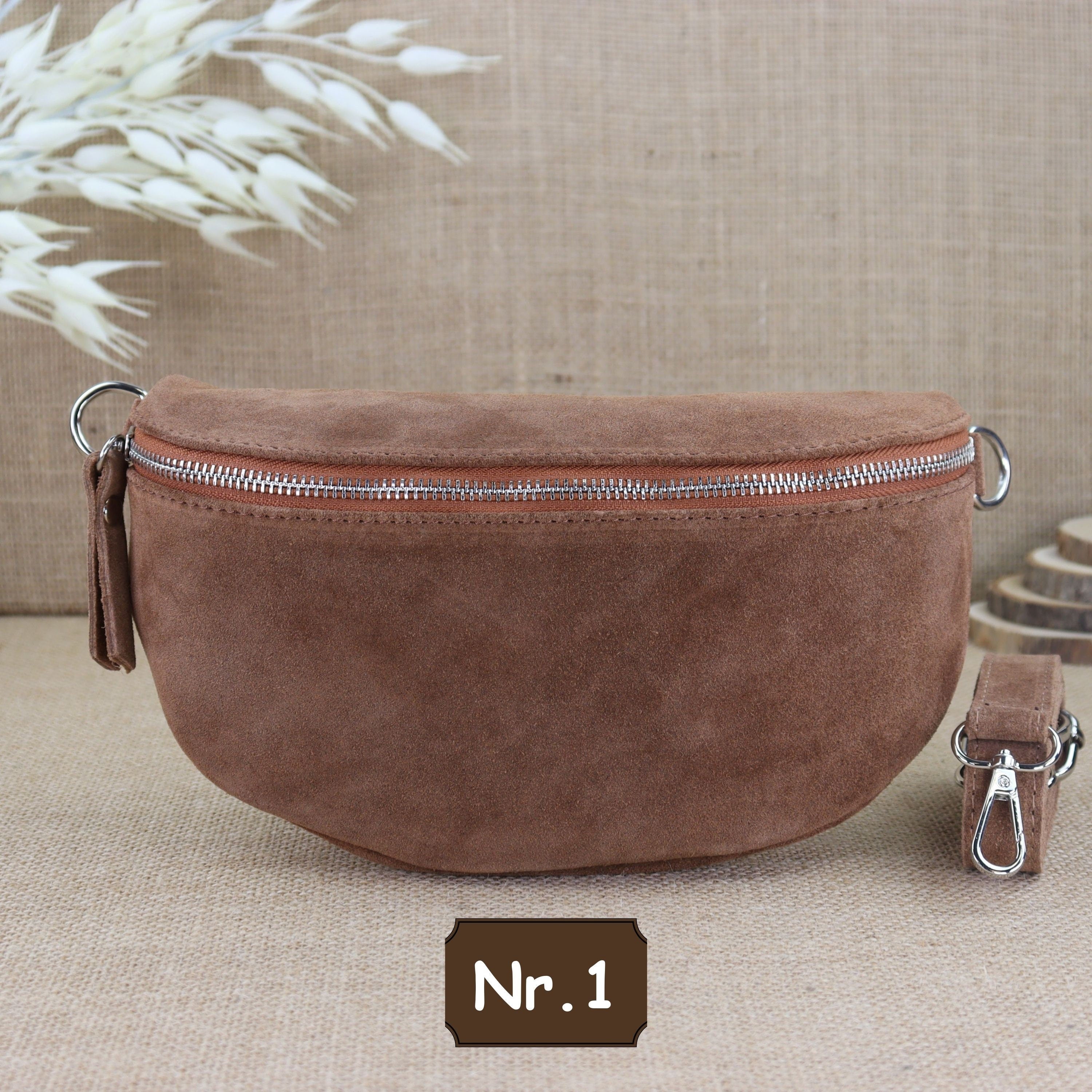 Bauchtasche Leder für Damen,Crossbody Tasche Leder,Leder Gürteltasche Frauen,Leder Handtasche,Leder Tasche,Rauleder-Gürteltasche Frauen,Schulterriementasche,Schultertasche Leder Frauen,Veloursleder Crossbody Tasche,Wildleder Crossbody Bag Damen,Wildleder