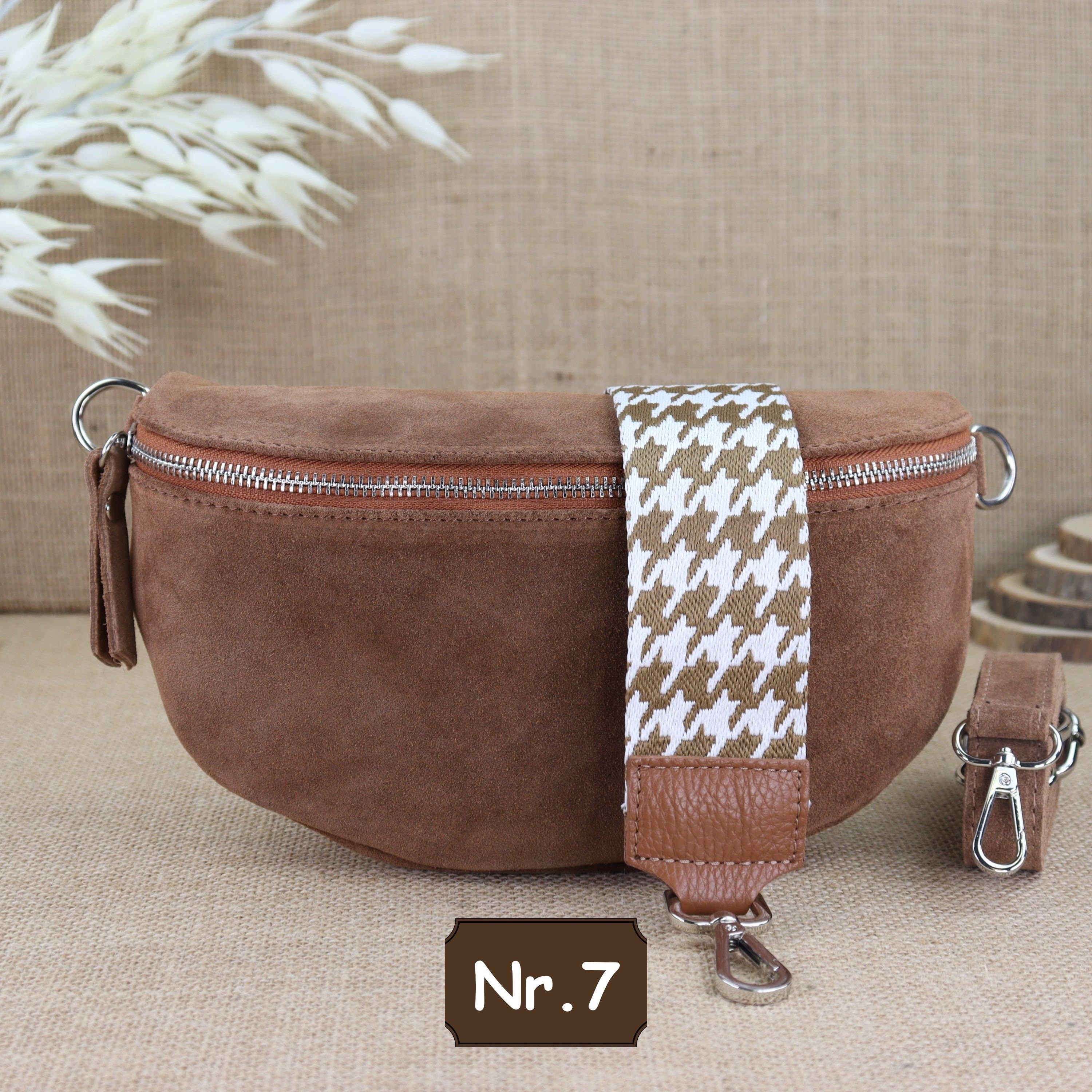 Bauchtasche Leder für Damen,Crossbody Tasche Leder,Leder Gürteltasche Frauen,Leder Handtasche,Leder Tasche,Rauleder-Gürteltasche Frauen,Schulterriementasche,Schultertasche Leder Frauen,Veloursleder Crossbody Tasche,Wildleder Crossbody Bag Damen,Wildleder