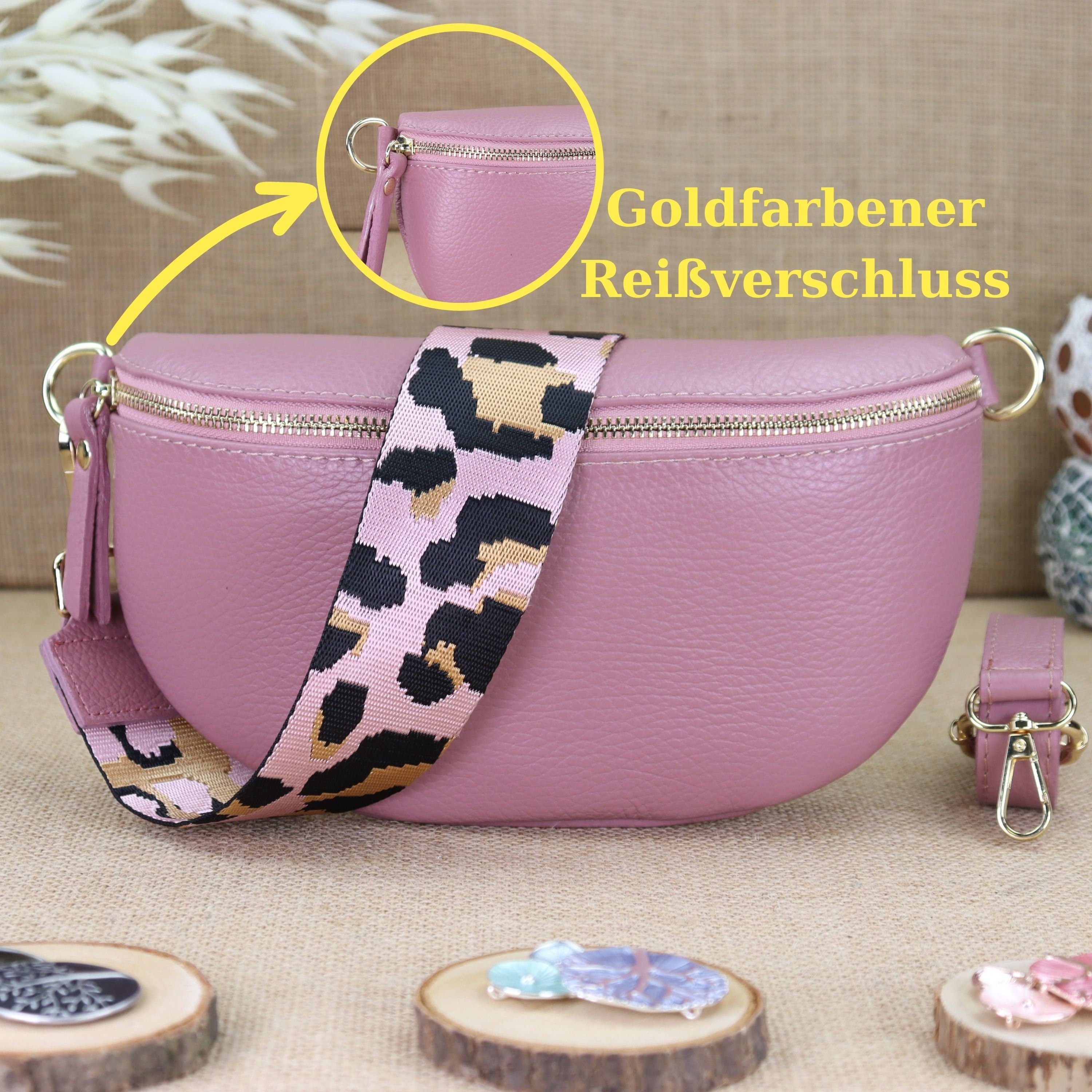 Bauchtasche Leder für Damen,Crossbody Bag Leder Damen,Crossbody Tasche Leder,Echtleder Frauen Tasche,Geschenk für Sie,Goldfarbene Ledertasche,Leder Gürteltasche Frauen,Leder Handtasche,Leder Hüfttasche für Frauen,Ledertasche mit Reißverschluss,Schulterrie