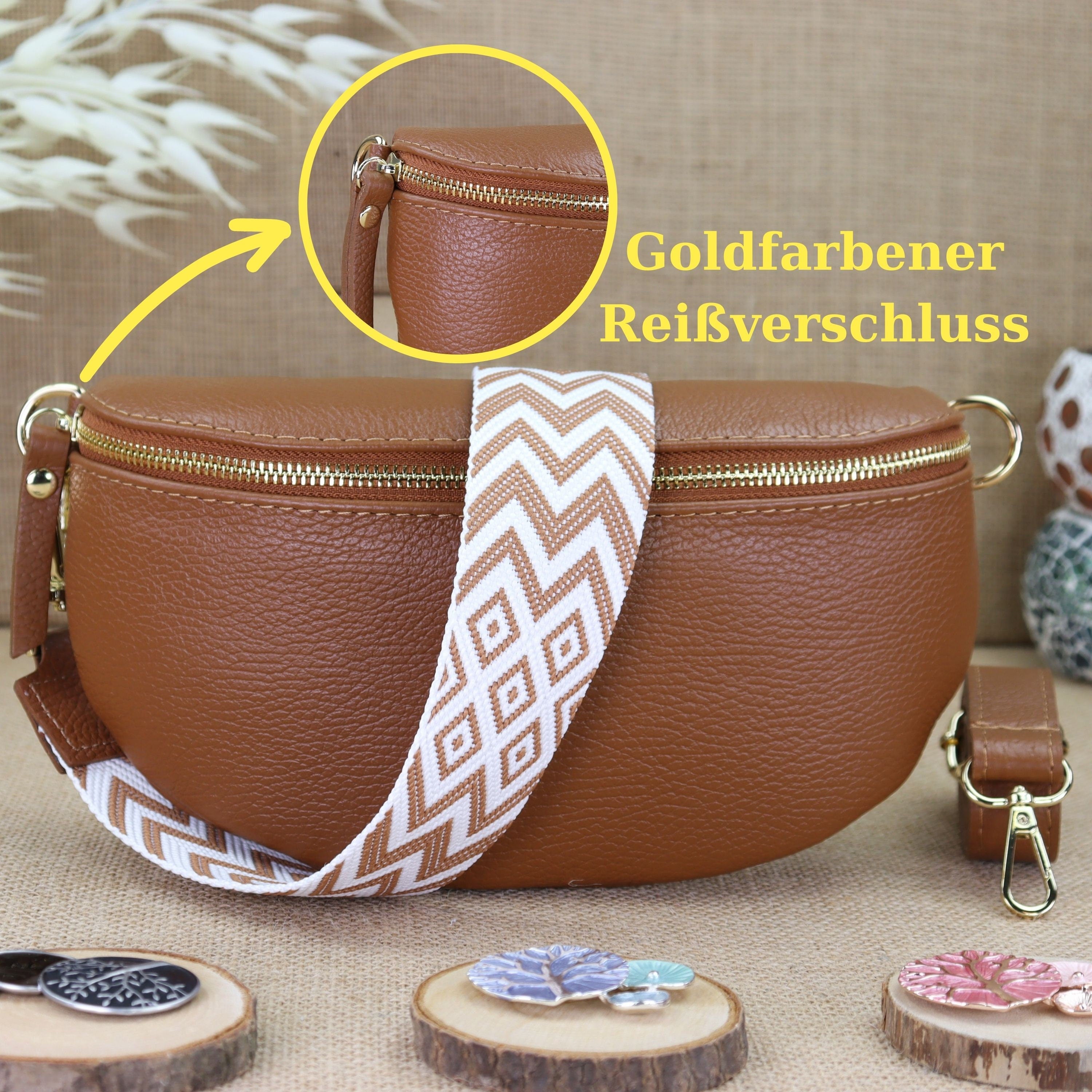 Bauchtasche Leder für Damen,Crossbody Bag Leder Damen,Crossbody Tasche Leder,Echtleder Frauen Tasche,Geschenk für Sie,Goldfarbene Ledertasche,Leder Gürteltasche Frauen,Leder Handtasche,Leder Hüfttasche für Frauen,Ledertasche mit Reißverschluss,Schulterrie