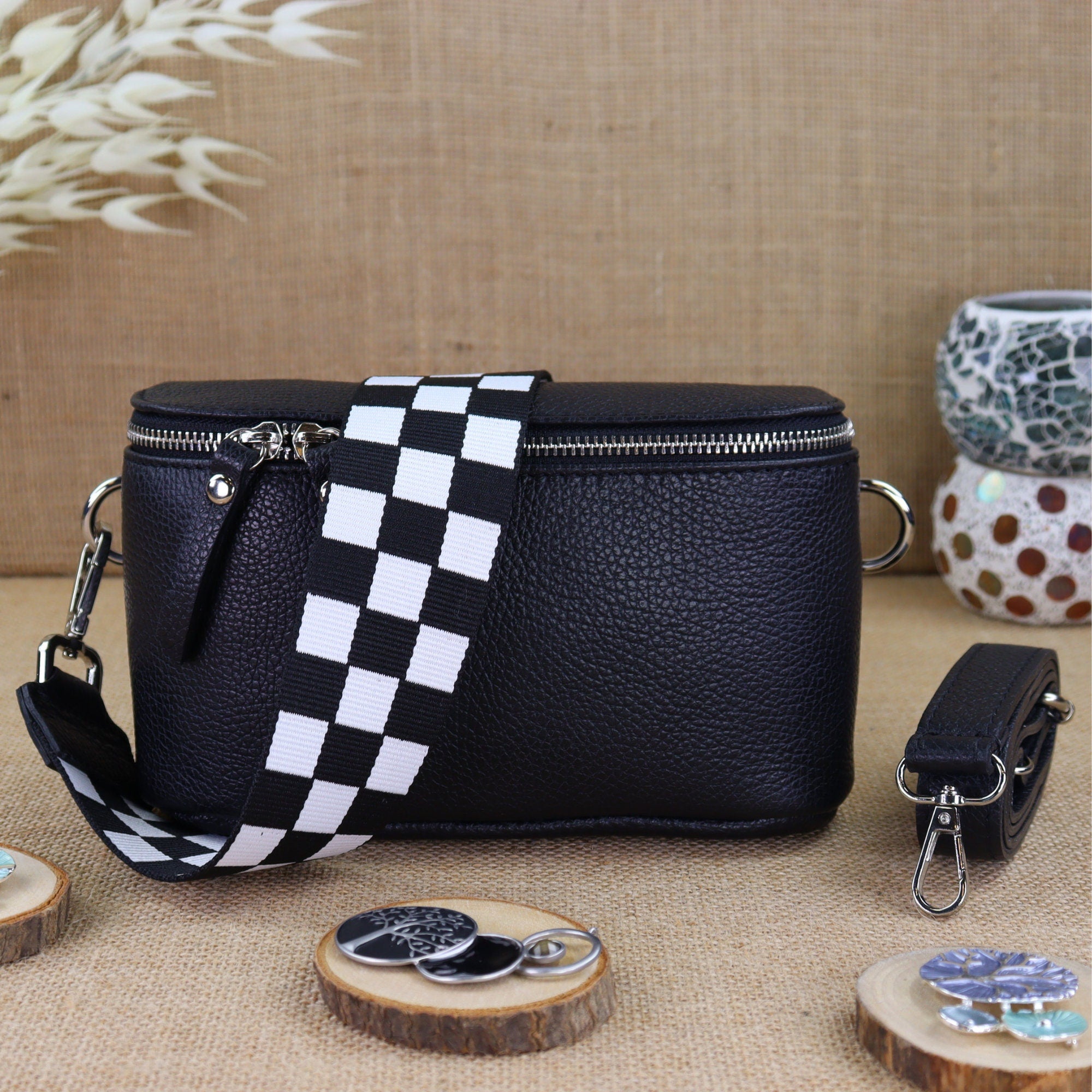 Bauchtasche Leder für Damen,Crossbody Bag Leder Damen,Crossbody Tasche Leder,Leder Gürteltasche Frauen,Leder Handtasche,Leder Hüfttasche für Frauen,Leder Tasche,Ledertasche mit Reißverschluss,Schulterriementasche,Schultertasche Leder Frauen,Tasche mit gem