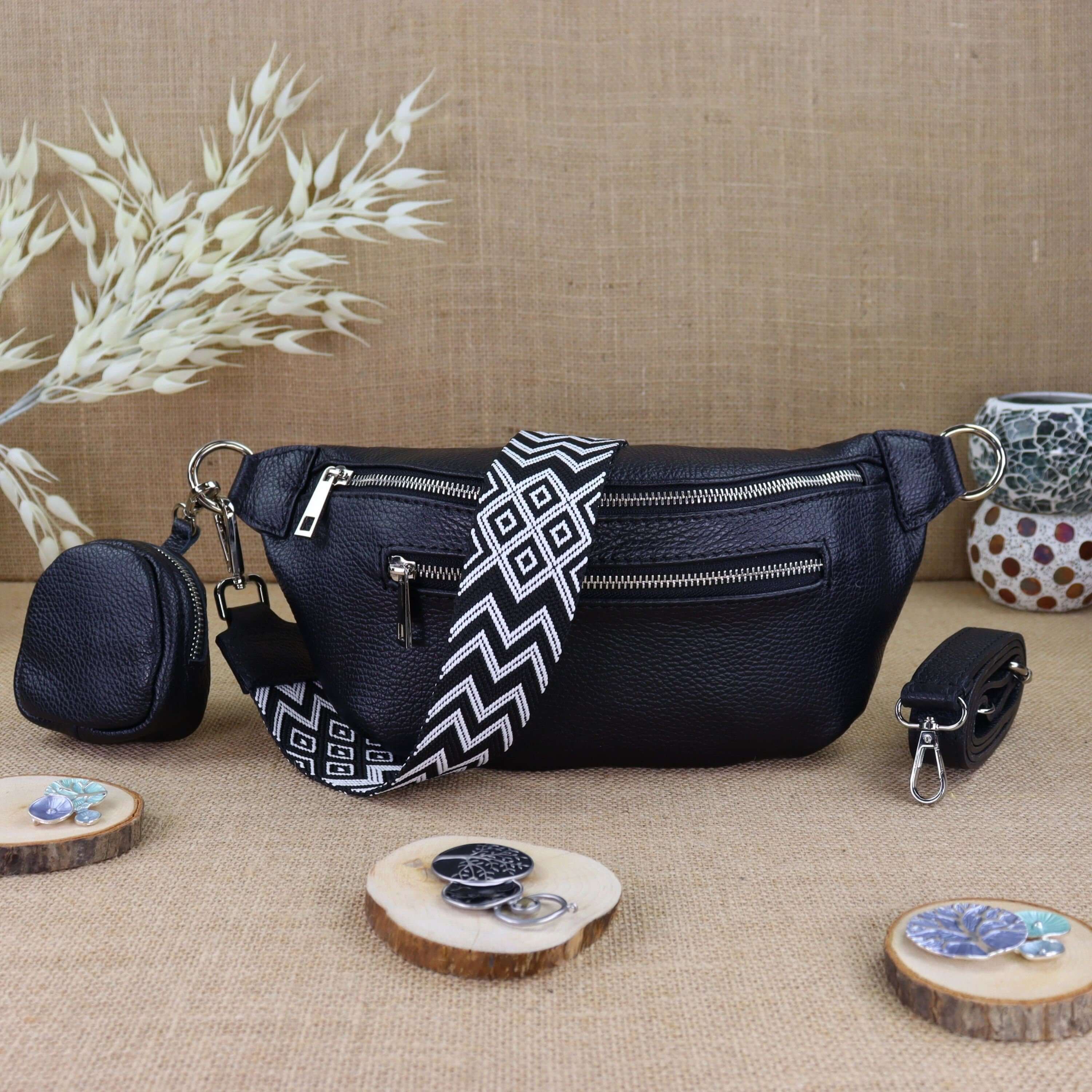 Bauchtasche Leder für Damen,Crossbody Bag Leder Damen,Crossbody Tasche Leder,Echtleder Frauen Tasche,Leder Gürteltasche Frauen,Leder Handtasche,Leder Hüfttasche für Frauen,Leder Tasche,Ledertasche mit Reißverschluss,Schulterriementasche,Schultertasche Led