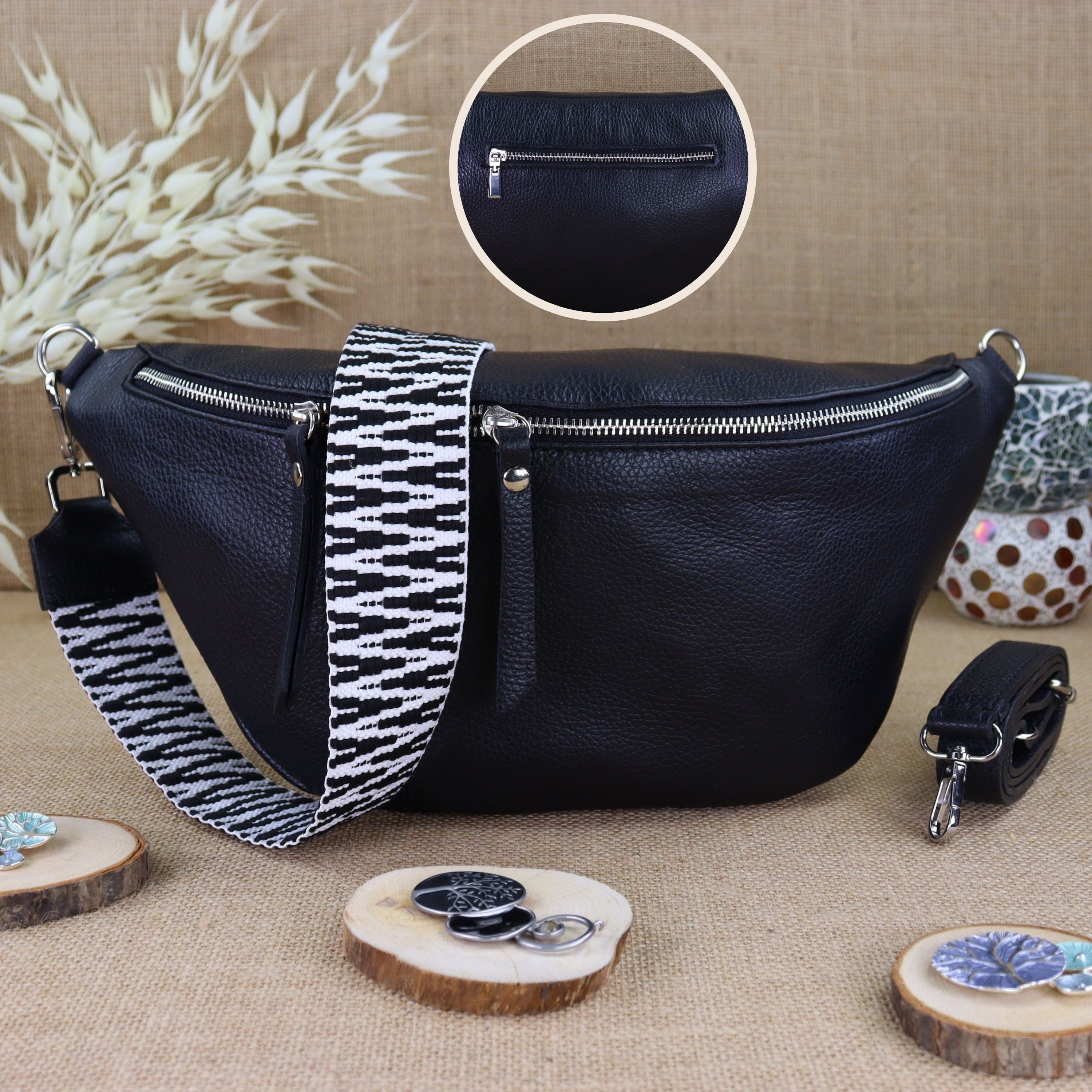 Bauchtasche Leder für Damen,Crossbody Bag Leder Damen,Crossbody Tasche Leder,Leder Gürteltasche Frauen,Leder Handtasche,Leder Hüfttasche für Frauen,Leder Tasche,Ledertasche mit Reißverschluss,Schulterriementasche,Schultertasche Leder Frauen,Tasche mit gem