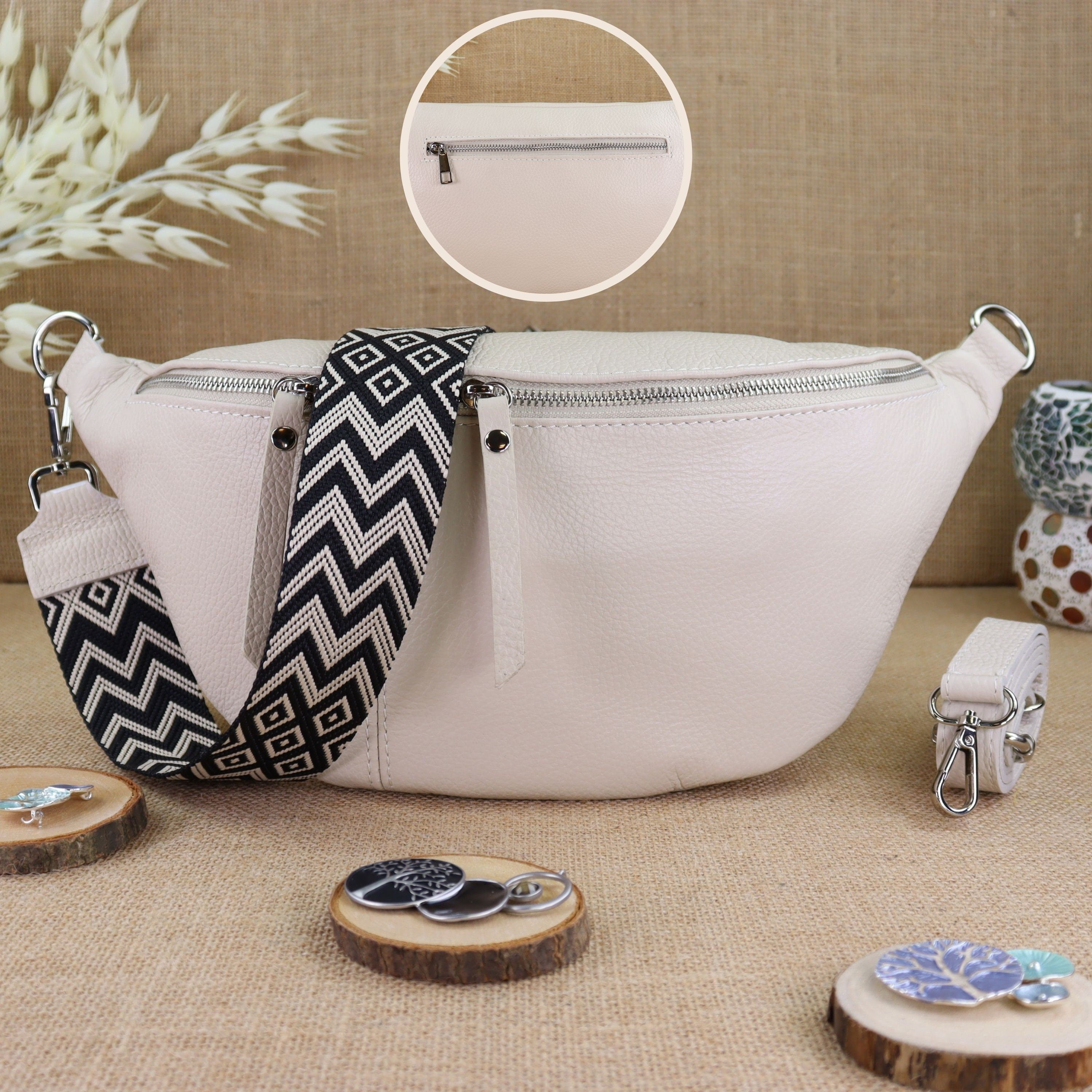 Bauchtasche Leder für Damen,Crossbody Bag Leder Damen,Crossbody Tasche Leder,Leder Gürteltasche Frauen,Leder Handtasche,Leder Hüfttasche für Frauen,Leder Tasche,Ledertasche mit Reißverschluss,Schulterriementasche,Schultertasche Leder Frauen,Tasche mit gem