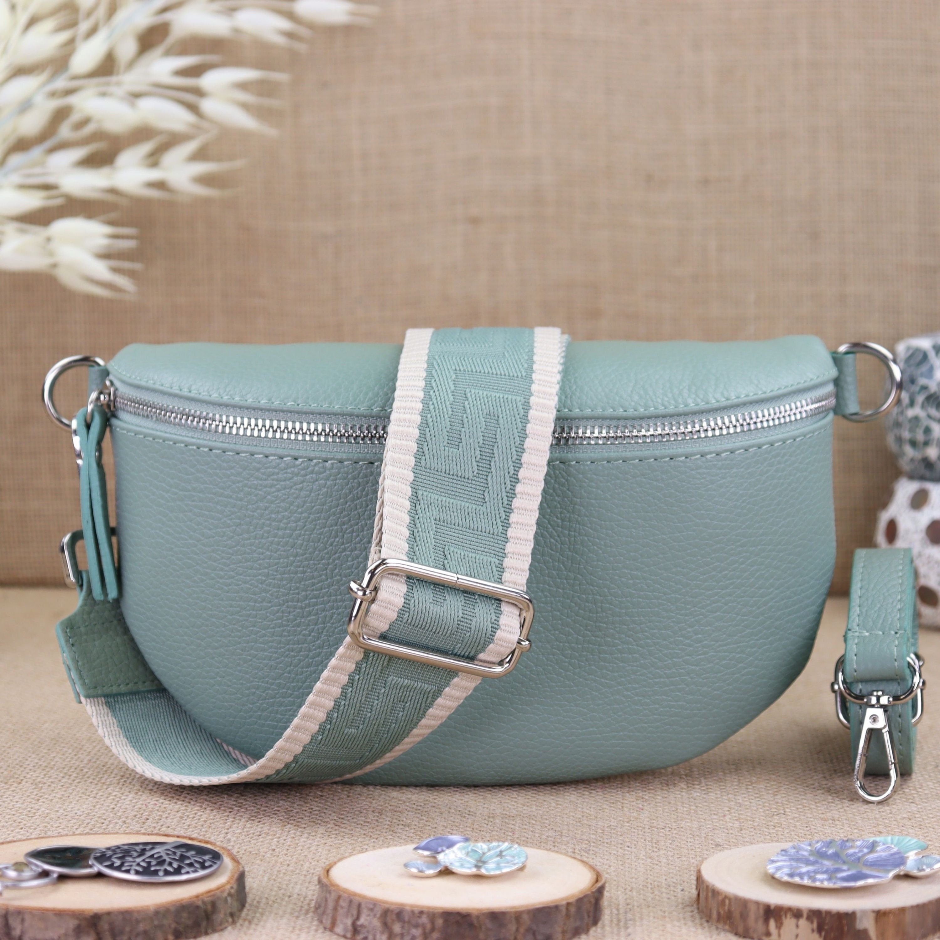 Bauchtasche Leder für Damen,Crossbody Bag Leder Damen,Crossbody Tasche Leder,Echtleder Frauen Tasche,Leder Gürteltasche Frauen,Leder Handtasche,Leder Hüfttasche für Frauen,Leder Tasche,Ledertasche mit Reißverschluss,Schulterriementasche,Schultertasche Led