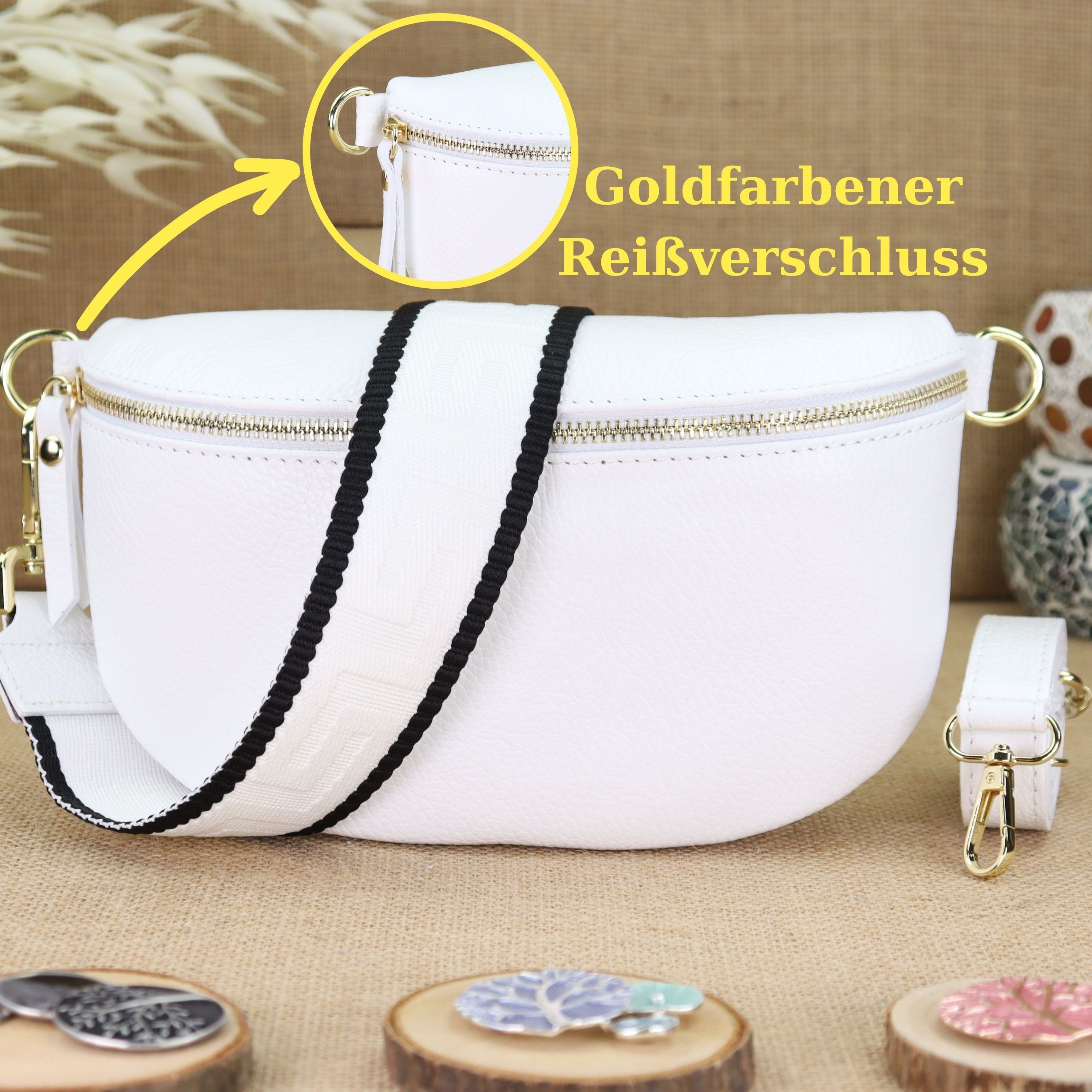 Bauchtasche Leder für Damen,Crossbody Bag Leder Damen,Crossbody Tasche Leder,Echtleder Frauen Tasche,Geschenk für Sie,Goldfarbene Ledertasche,Leder Gürteltasche Frauen,Leder Handtasche,Leder Hüfttasche für Frauen,Ledertasche mit Reißverschluss,Schulterrie