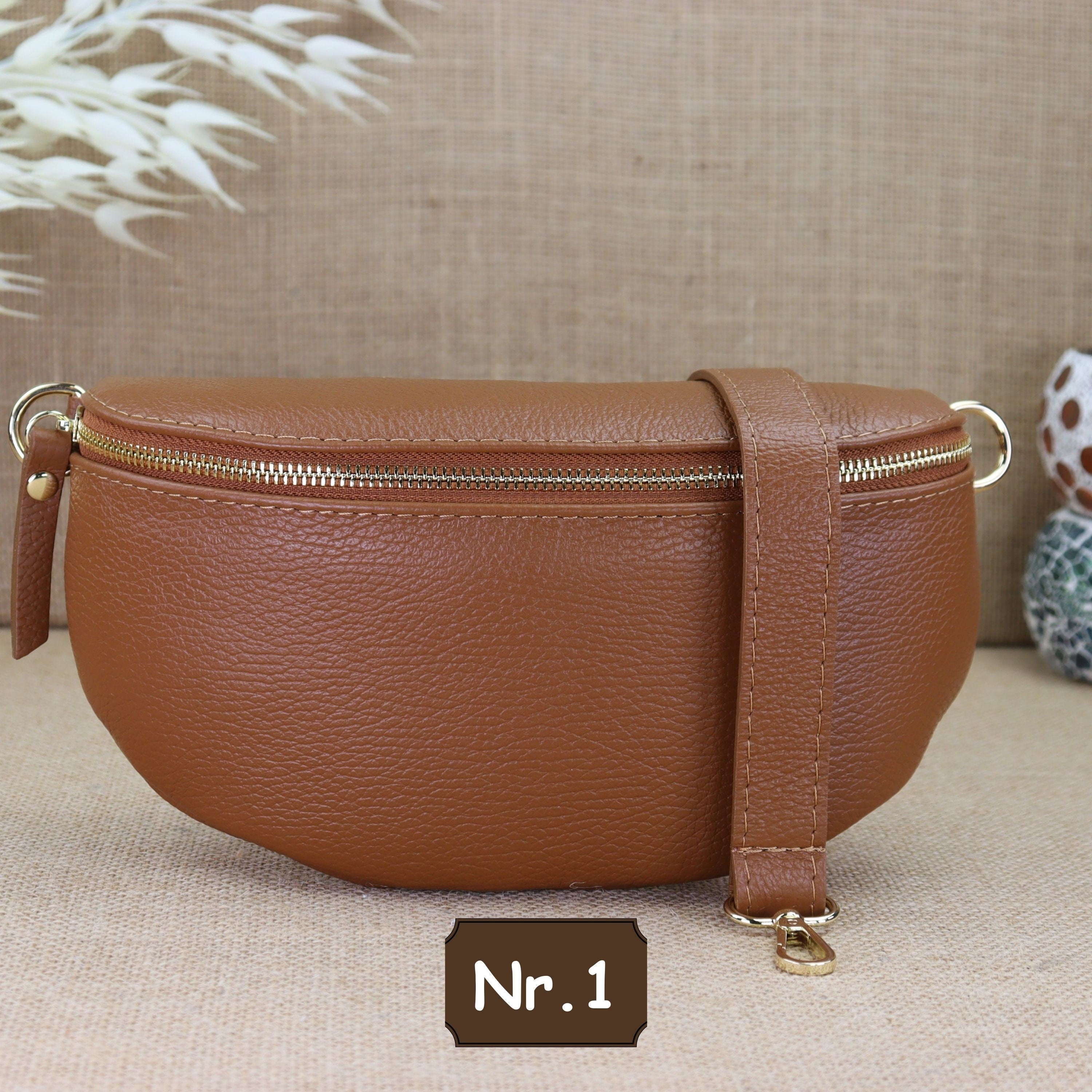 Bauchtasche Leder für Damen,Crossbody Bag Leder Damen,Crossbody Tasche Leder,Echtleder Frauen Tasche,Geschenk für Sie,Goldfarbene Ledertasche,Leder Gürteltasche Frauen,Leder Handtasche,Leder Hüfttasche für Frauen,Ledertasche mit Reißverschluss,Schulterrie