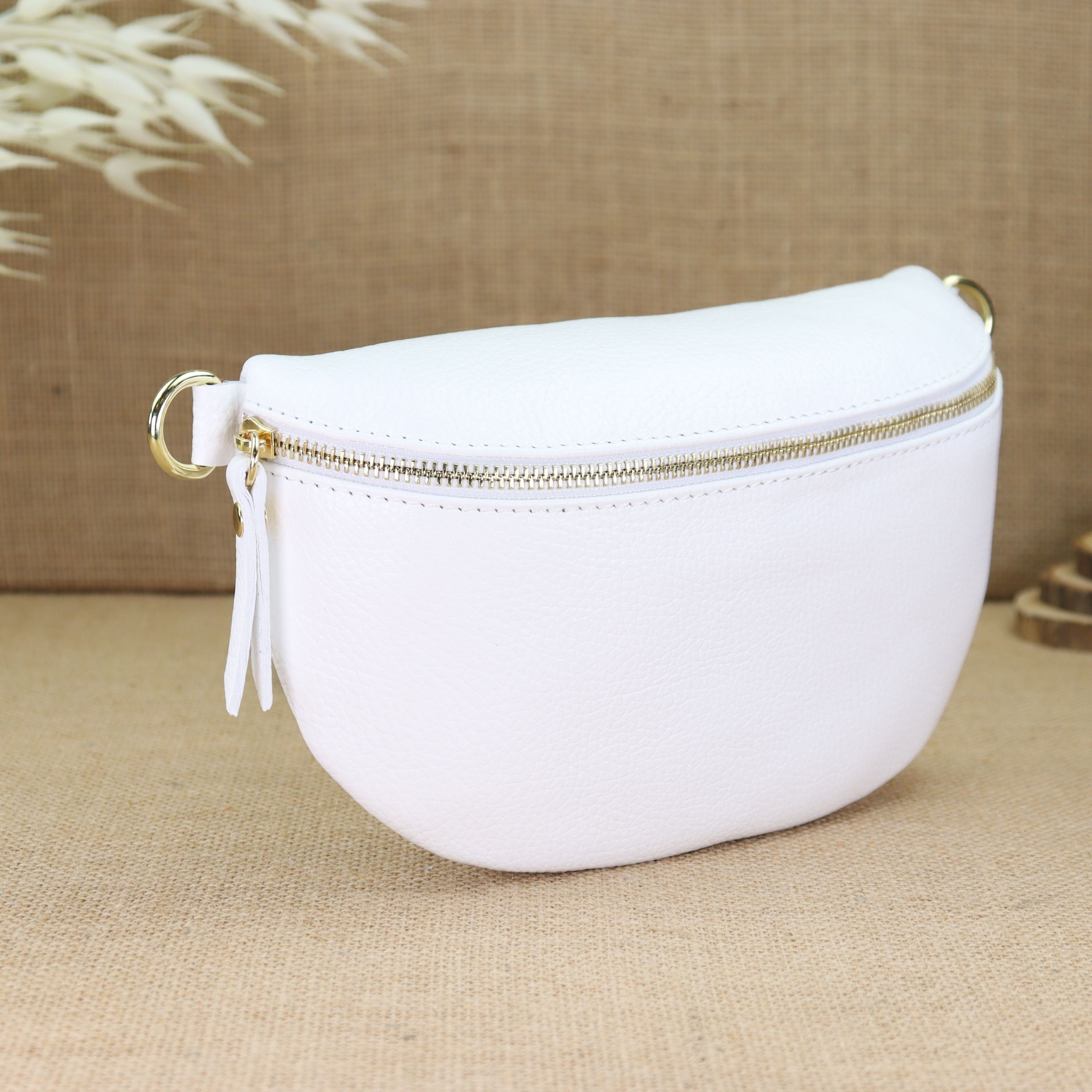 Bauchtasche Leder für Damen,Crossbody Bag Leder Damen,Crossbody Tasche Leder,Echtleder Frauen Tasche,Geschenk für Sie,Goldfarbene Ledertasche,Leder Gürteltasche Frauen,Leder Handtasche,Leder Hüfttasche für Frauen,Ledertasche mit Reißverschluss,Schulterrie