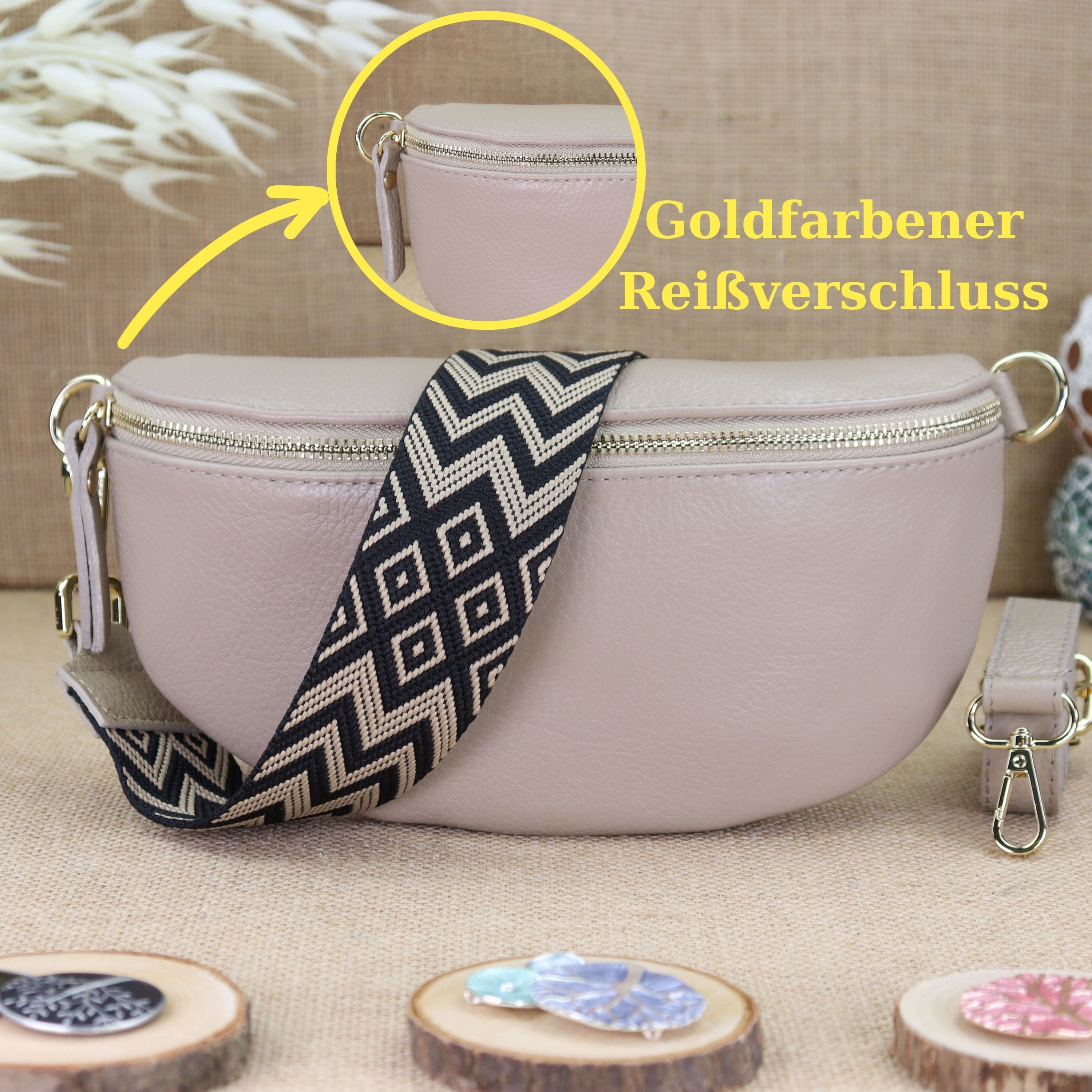 Bauchtasche Leder für Damen,Crossbody Bag Leder Damen,Crossbody Tasche Leder,Echtleder Frauen Tasche,Geschenk für Sie,Goldfarbene Ledertasche,Leder Gürteltasche Frauen,Leder Handtasche,Leder Hüfttasche für Frauen,Ledertasche mit Reißverschluss,Schulterrie