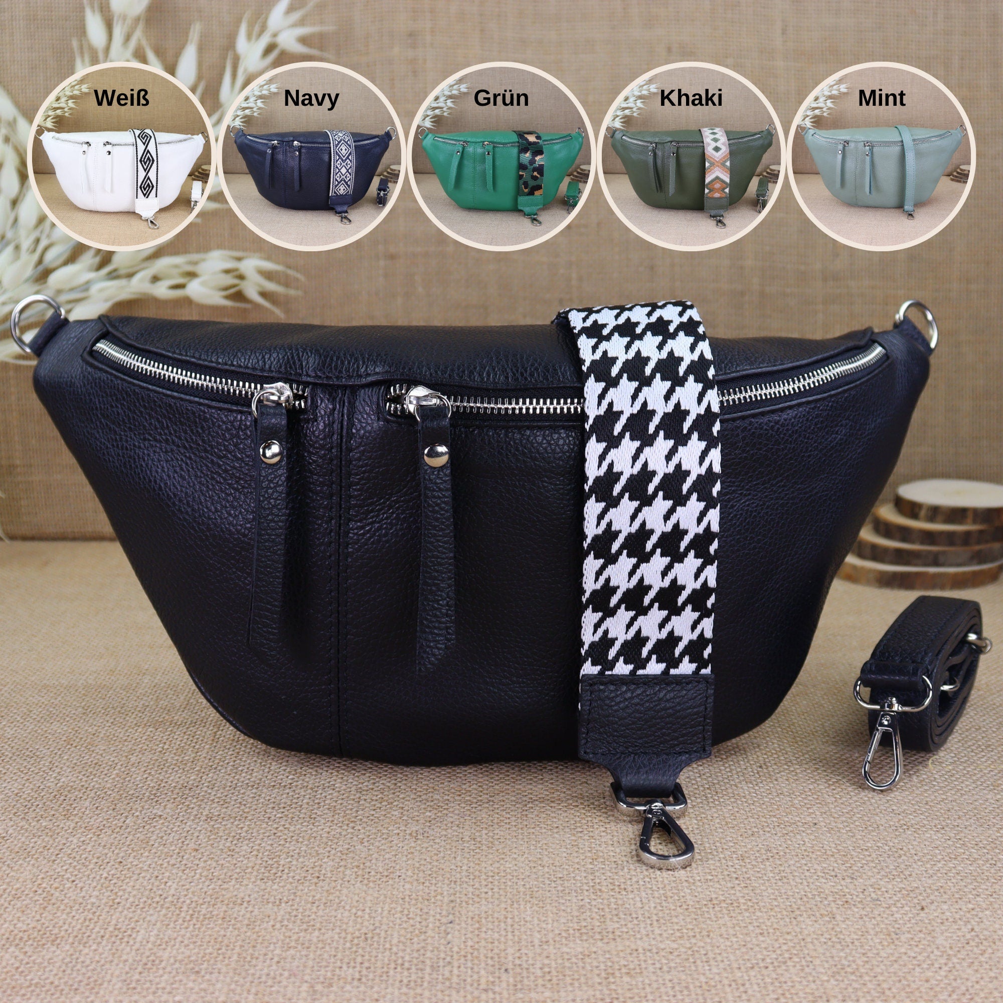 Bauchtasche Leder für Damen,Crossbody Bag Leder Damen,Crossbody Tasche Leder,Leder Gürteltasche Frauen,Leder Handtasche,Leder Hüfttasche für Frauen,Leder Tasche,Ledertasche mit Reißverschluss,Schulterriementasche,Schultertasche Leder Frauen,Tasche mit gem